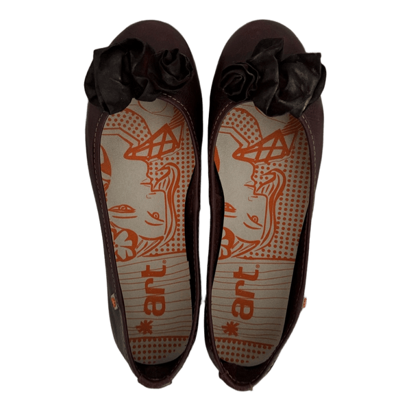 Brown leather flats