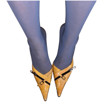 Yellow heeled shoes