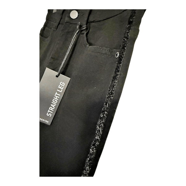 Reserved straight-leg high-waisted black stretch jeans – size 36