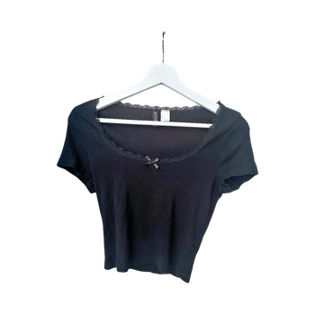Black lace trim top