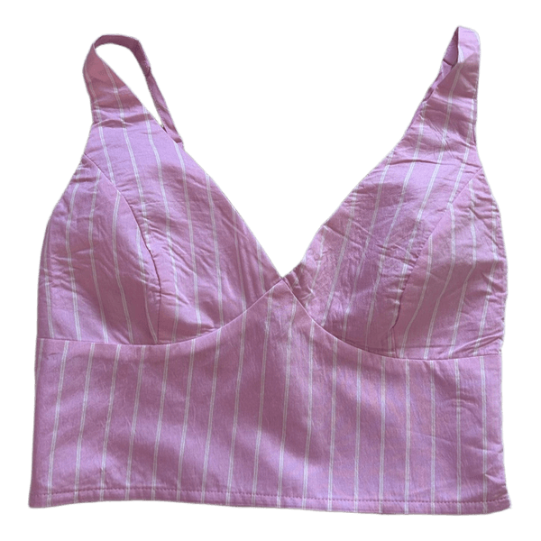 Pink striped crop top