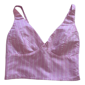 Pink striped crop top