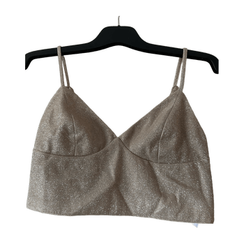 Beige glitter bralette
