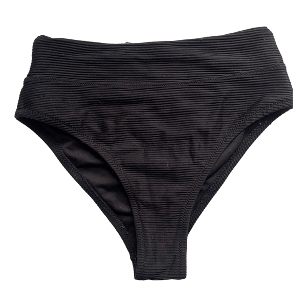 Black ribbed bikini bottoms