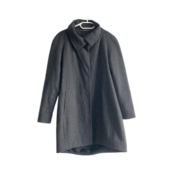 Monton Wool Blend A-Line Coat Dark Grey Size 34 XS-S Minimalist Classic Warm