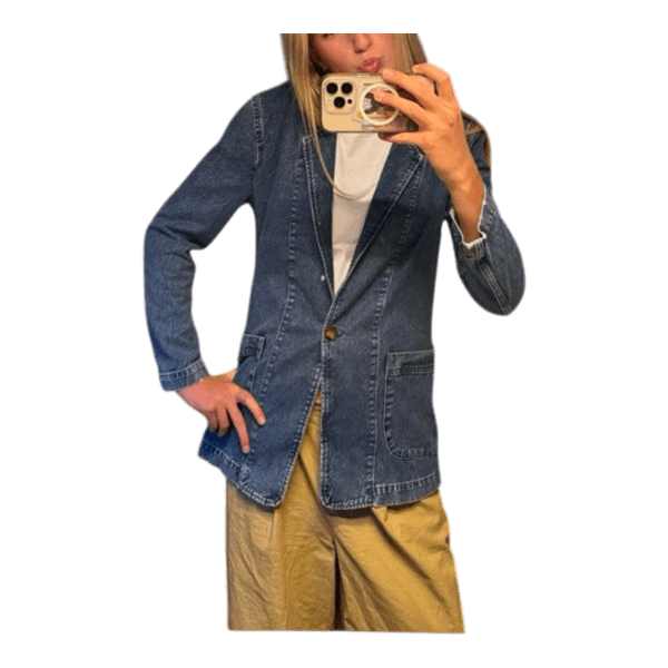 Blå denimblazer