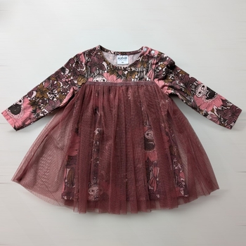Burgundy moomin tulle dress