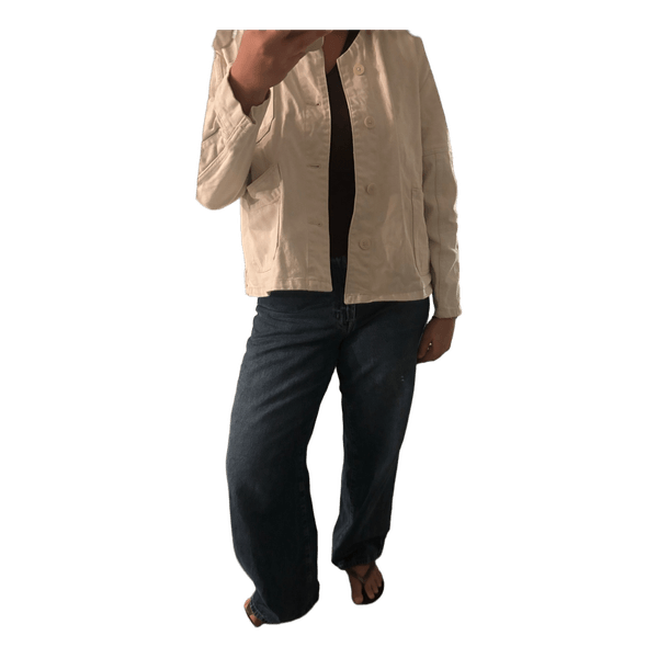 Beige denimjakke med knapper