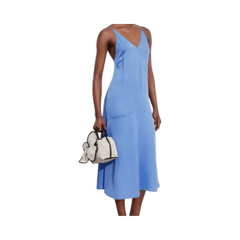 Blue slip midi dress