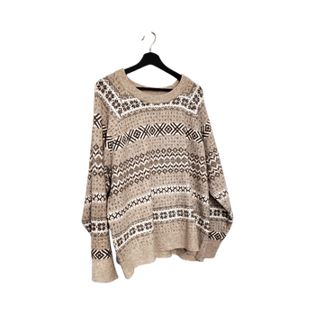 Beige kuviollinen neulepusero