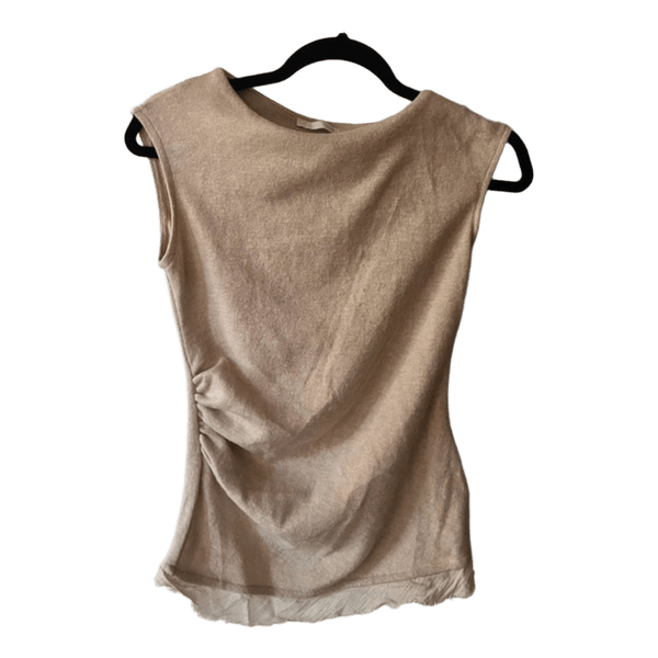 Beige ærmeløs top