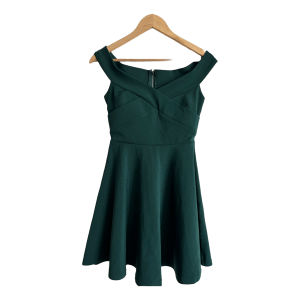 Dark green mini dress