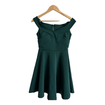 Dark green mini dress