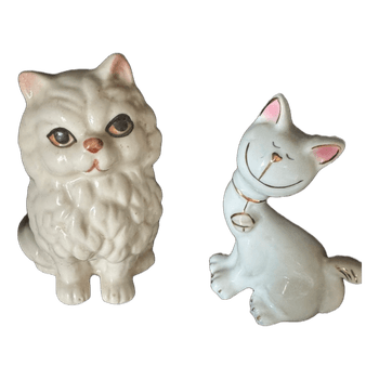 Two cat figurines