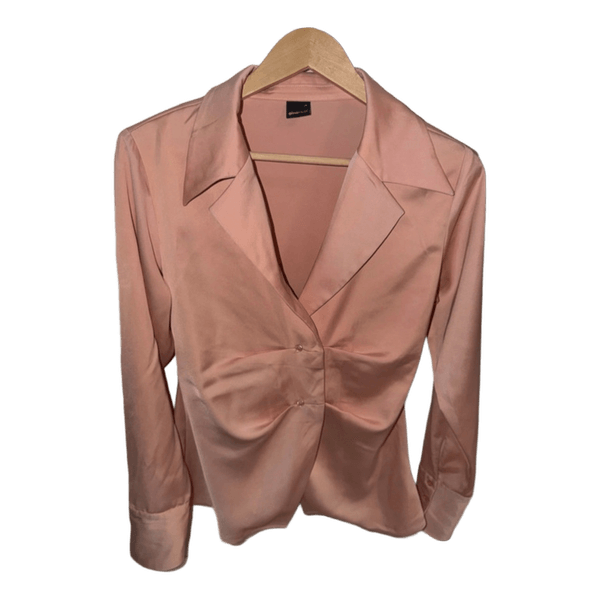 Rosa satinbluse
