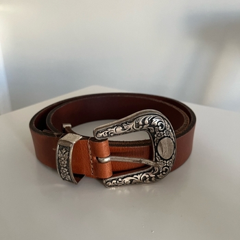 Brown leather belt