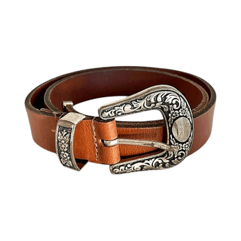 Brown leather belt