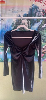 Black velvet mini dress