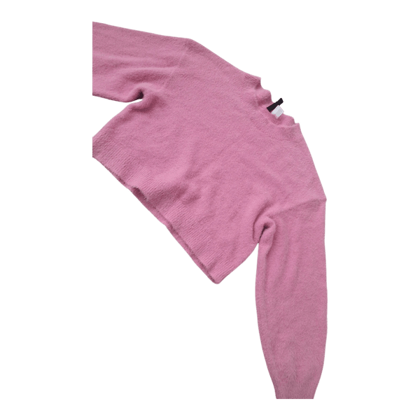 Pink fluffy cropped jumper