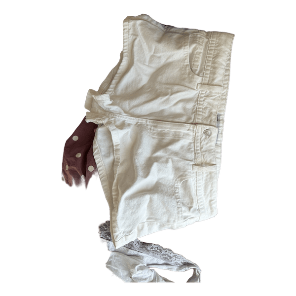 Hvide denimshorts