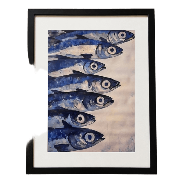 Blue Fish Canvas Wall Art – 30 × 40 cm