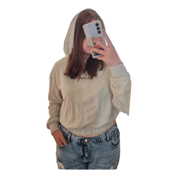Beige hooded sweatshirt