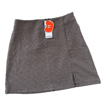 Cider brown plaid skirt