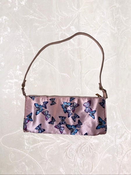 90s style small satin shoulder bag