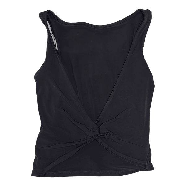 Black twist front tank top