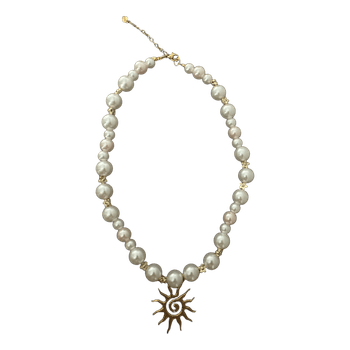 Pearl sun pendant necklace