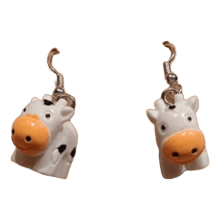Cow charm earrings