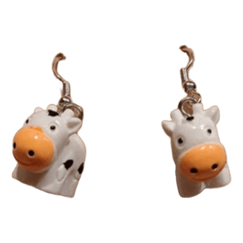 Cow charm earrings