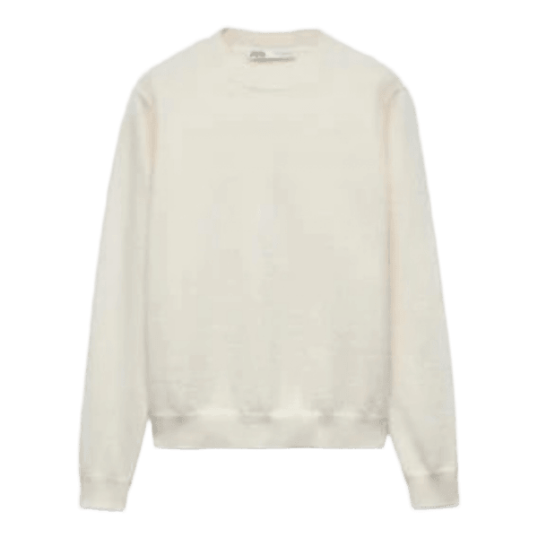 Hvid langærmet sweatshirt