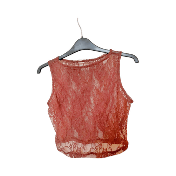 Burgundy lace crop top