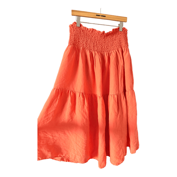 Orange tiered maxi skirt