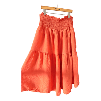 Orange tiered maxi skirt
