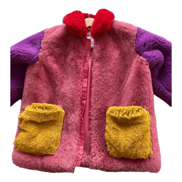 Multicolor faux fur jacket