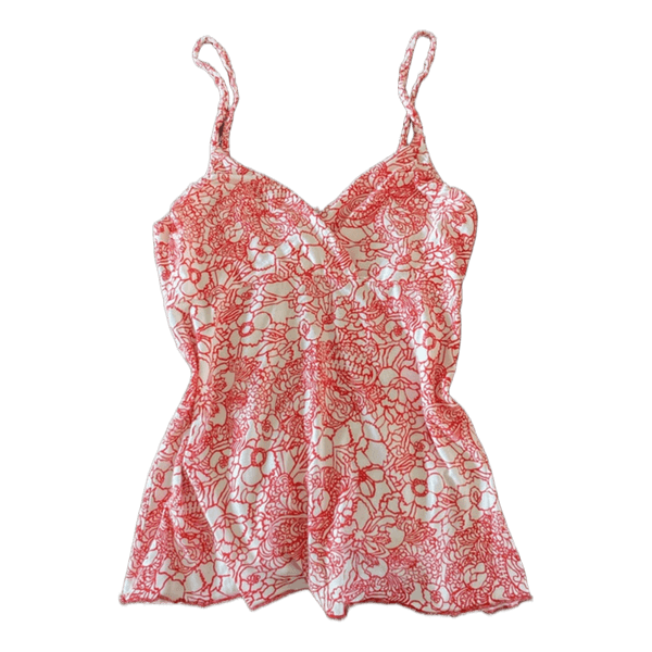 Red floral camisole top