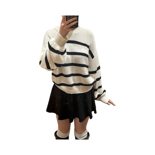 Striped knit sweater