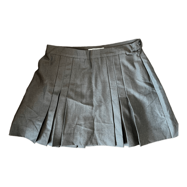 Grey pleated mini skirt