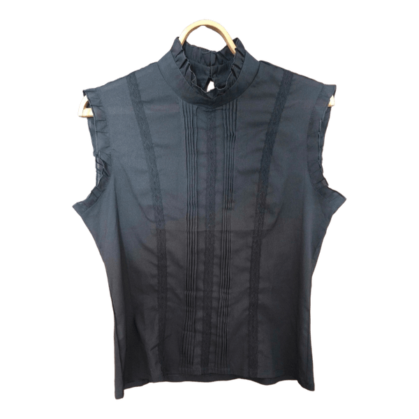 Black sleeveless blouse