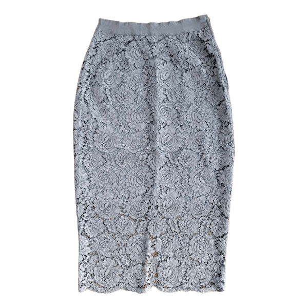 H&M Lace Pencil Skirt Light Blue - Size EU 34