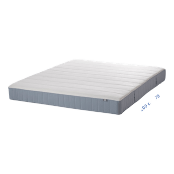 IKEA VESTERÖY Pocket sprung mattress, firm/light blue, 140x200 cm