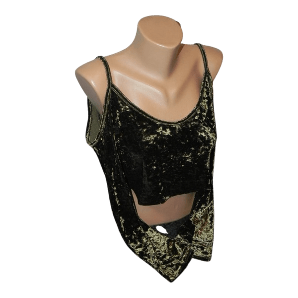 Dark green velvet top