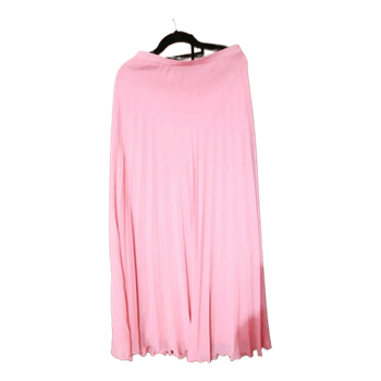 Pink pleated midi skirt