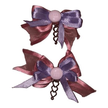 Pink purple bow hairclips