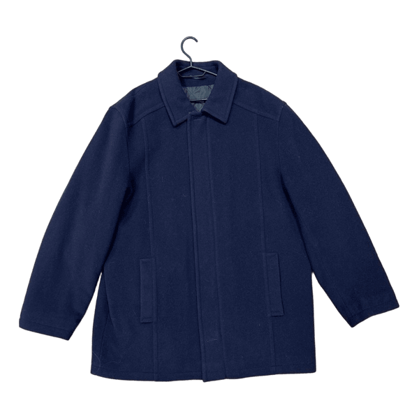 Navy blue wool coat