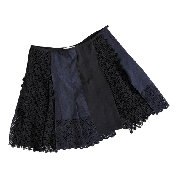 Black wool lace skirt