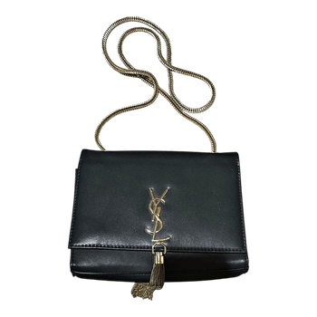 Black leather crossbody bag
