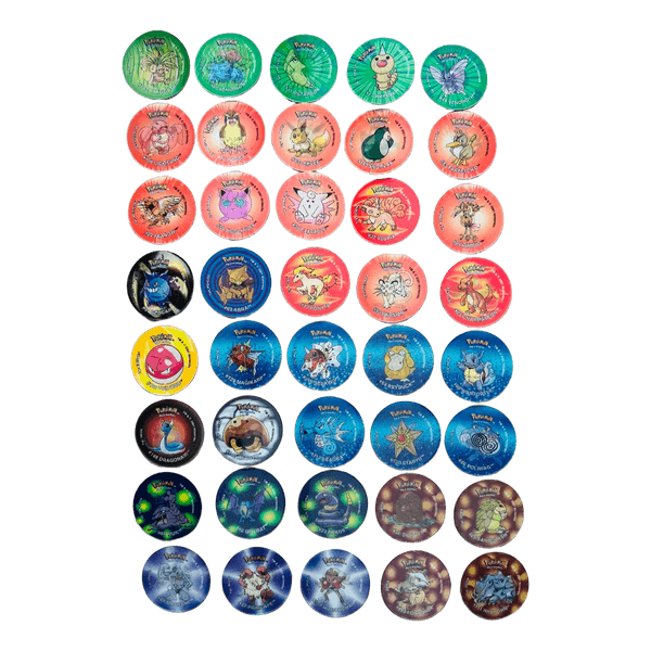 Pokémon Halo Tazos (TAZ 3) 40 pcs Gen 1 Evolution Lines | Dragonite, Charizard, Gengar